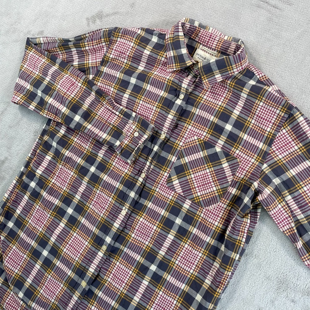 Denim & Supply Ralph Lauren RL Boyfriend‎ Shirt Women Medium Multi Plaid Preppy